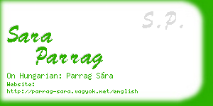 sara parrag business card